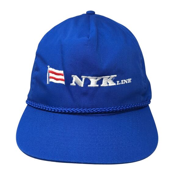 NYK Line Slideback Baseball Cap Blue One Size Adjustable Patriotic Rope KC Caps - Picture 1 of 8